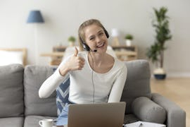 Frau mit Headset Frau mit Headset